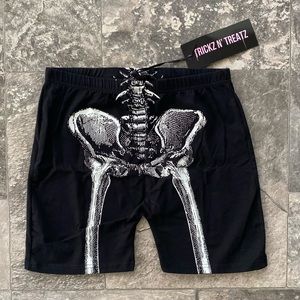 Dolls Kill Skeleton Bike Short Size Medium